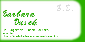 barbara dusek business card